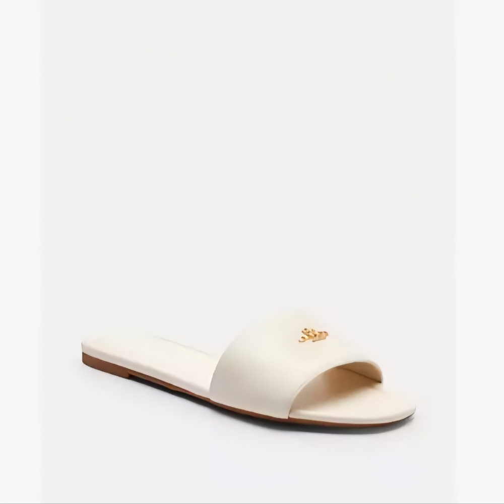 Coach Leather Slide Slip-on Sandle Elegant Silhouette Women's 10 Color Chalk - Picture 7 of 9